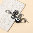 thumbnail image 5 of Hiphop Black Dice 8 Ball Dice Billiards Keychain Y2K Bag Purse Handbag Fashion Lucky Dice Starburst Men Women Pendant Bag Charms Hangings Punk Accessories, 5 of 8