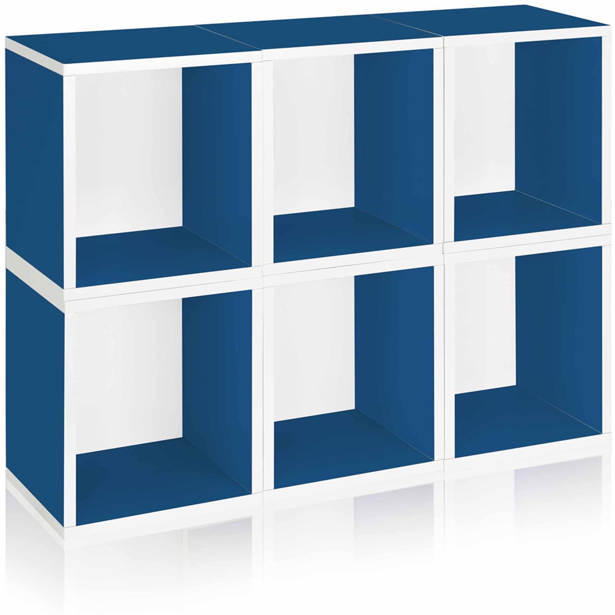 Way Basics Eco Stackable Modular Storage Cubes Plus, Blue, 6Pack