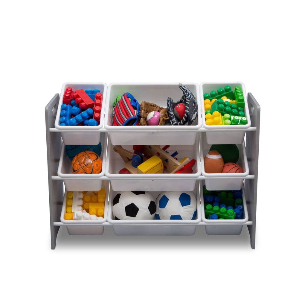 Delta Children MySize 9 Bin Plastic Toy Organizer, Grey