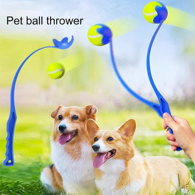 AMERTEER Lanceur de Balles pour Chien Mains Libres Jouet Amusant pour Chiens Augmente la Vitesse Distance Interactif Lanceur de Balles pour Chien Rouge Taille Unique