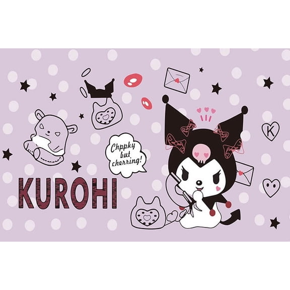 Kuromi Birthday Backdrop for Party, Birthday Decoration Banner with Good Wrinkle Resistance,5 x 3Ft Birthday Party Supplies as Photography Background for Kids