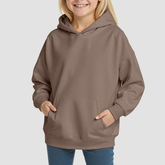 Fleece Lined Sweaters for Girls Clothing 4-16 Kids Hoodie Sweatshirt Midweight Long Sleeve Pullover Boys Girls Tops Clothes for Toddlers(Age 2-14)