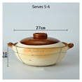 thumbnail image 2 of Ceramic cooking pot, clay pot for rice, stew pots with lid, rice soup bowls, cookware, hot pot, clay pot, cookware, stew soup, earthenware for shabu-shabu home cooking, 2 of 8