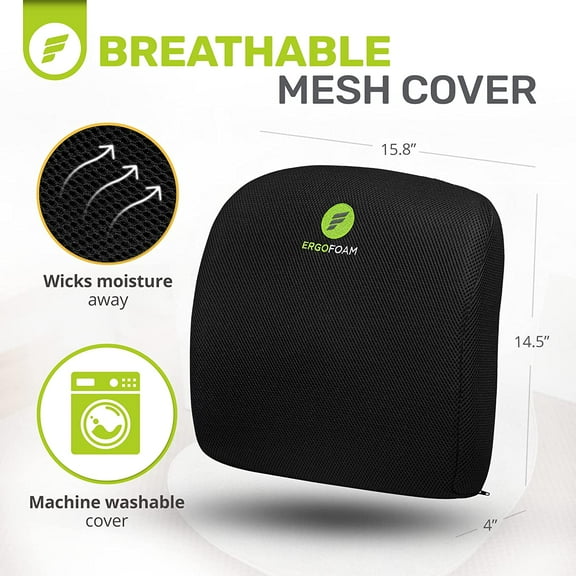 Lumbar Support Pillow for Chair - Premium Breathable Mesh Back Support for Office Chair - Most Comfortable Lumbar Cushion in The World for Back Pain