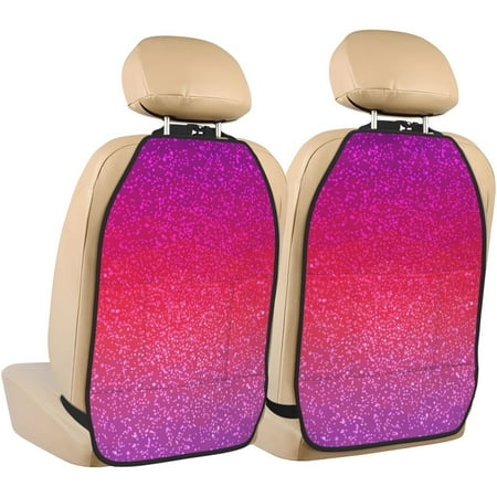 Goofa Light Purple Glitter Pattern Car Back Seat Protector for Kids (2 Pack) Anti-kick Storage Mat for Car Seats Shields from Footprints