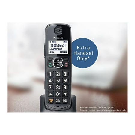 Panasonic - KX-TGEA60M Additional Handset for use with KX-TGE63x and KX-TGE64x Series Cordless Phone Systems - Metallic Black