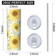 thumbnail image 3 of Sunflower 20 Oz Stainless Steel Skinny Tumbler – Vacuum Insulated Slim Travel Cup with Lid & Stainless Steel Straw, 360° Full Wrap Printed Tumbler for Home, Office & Outdoor Use, Spring, 3 of 6