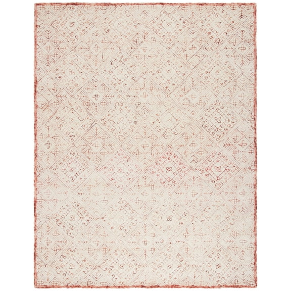 SAFAVIEH Glamour Drummond Geometric Wool Area Rug, Pink/Ivory, 8' x 10'
