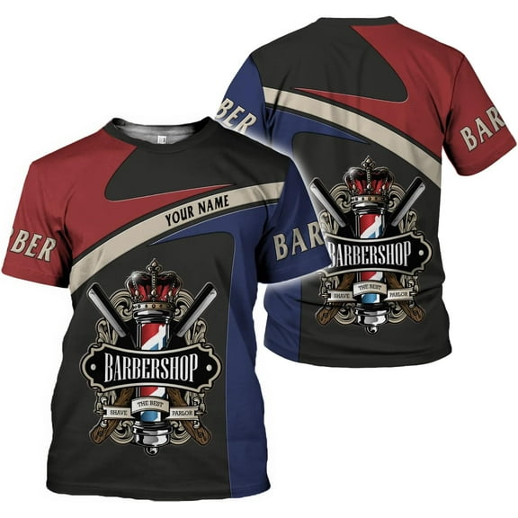 Personalized Barber 3D All Over Printed Shirt Haircutting Hairstylist Funny T Shirt Gift (S)