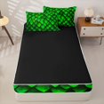 thumbnail image 4 of Homewish Dragon Scale Zipper Twin Comforter Sets with Fitted Sheet and 2 Pillowcases,Retro Wildlife Zipper Bedding Set,Green,Black Reversible,4pcs, 4 of 8