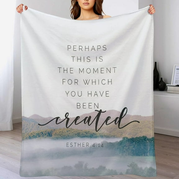 Bible Verses Esther 4 14 Throw Blanket Inspirational Prayers Quotes Flannel Blanket Soft Sofa Decor Blanket Gifts for Women Men 30"x40"