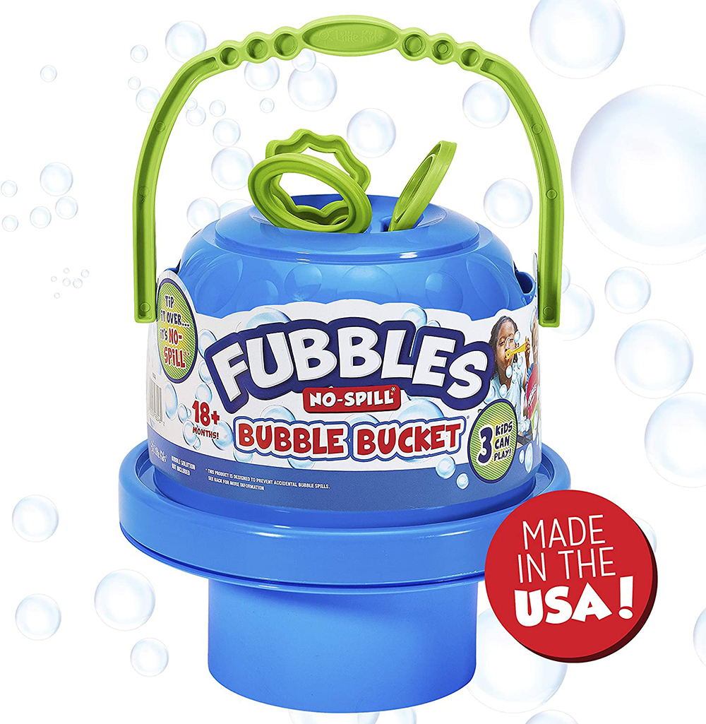 Buy Little Kids Fubbles NoSpill Big Bubble Bucket in Blue for MultiChild Play, Made in the USA