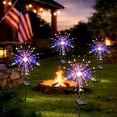 thumbnail image 6 of 4 Pack Solar Firework Lights Outdoor, 120 LED Multicolor 8 Modes Waterproof Garden Stake Lights for 4th of July Yard Decor & Parties, 6 of 10