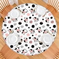 thumbnail image 2 of White Cow Geometric Pattern Round Fitted Tablecloth with Elastic Edge,Dining Table Cover Waterproof,Outdoor Round Tablecloth for Camping,Dining,Indoor and Outdoor, 2 of 7