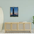 thumbnail image 2 of Stupell Blue Moonlit Lighthouse Coast Landscape Photography Gray Floater Framed Art Print Wall Art, 2 of 6