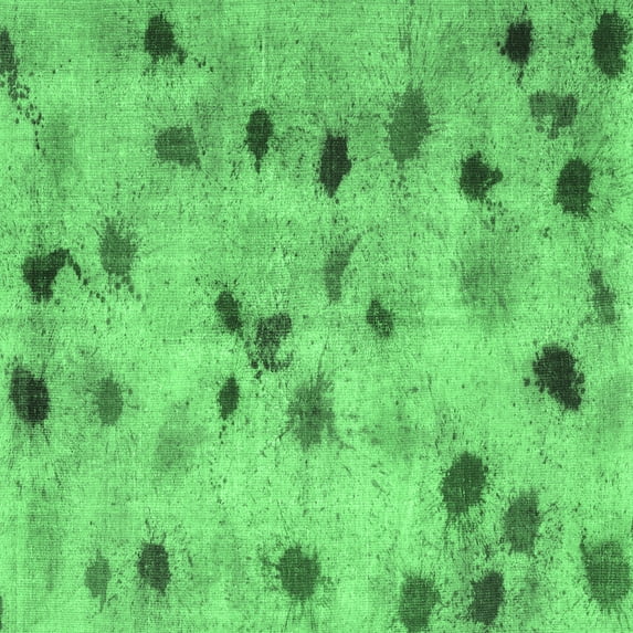 Ahgly Company Indoor Square Abstract Emerald Green Contemporary Area Rugs, 4' Square