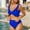 Blue, variant on Women Swimsuit under $5! Xqxayjr Women High Waisted Bikini Sets Two Piece Tummy Control Swimsuits Ruffle Sleeve Bathing Suit V Neck Swimwear Trajes De Para Mujer