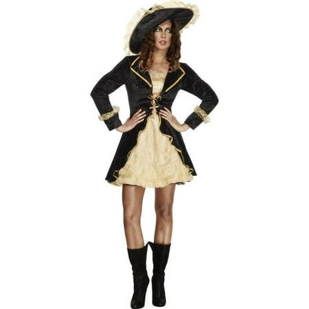 Smiffys 27072S Fever Swashbuckler Costume with Dress Attached Underskirt & Hat, Small -