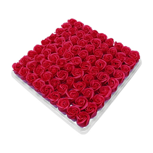 81Pcs/Case Soap Flower Realistic Romantic Multi-layer Petals Bright Color Artificial Scented Rose Gift Box Daily Use
