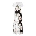 thumbnail image 4 of Robe d'Été pour Femmes 2024 Mode Grande Taille Décontractée Col en V Imprimé Manches Courtes Robe 50 % de Réduction!, 4 of 6