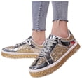 thumbnail image 3 of WEAIXIMIUNG Espadrilles pour Femmes Taille 9.5 Chaussures Décontractées à Plateforme en Cuir pour Femmes Hautes Brillantes Mode Basses à Lacets, 3 of 9