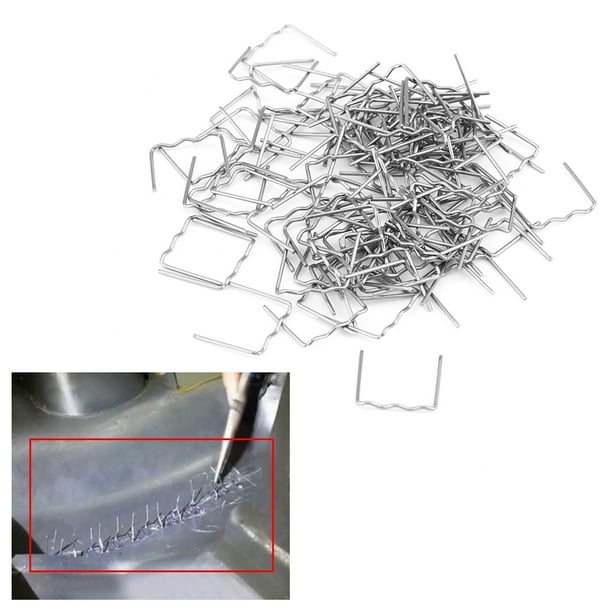 100 Uds. Kit de herramientas de reparación de grapas de soldadura precortadas para reparación de parachoques de coche de 0,8mm estilo S