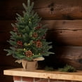 thumbnail image 6 of Small Christmas Tree Tabletop Artificial Mini Christmas Tree Decorations with Holiday Ornaments Red Berry Pine Cone and Base Greenery for Home Indoor Fireplace Mantel Xmas Decor, 6 of 6