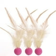 thumbnail image 1 of Balle Rebondissante Élastique pour Chat avec Plumes pour Jeu Interactif Intérieur et Extérieur - Lot de 3, 1 of 3
