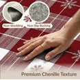 thumbnail image 6 of ODIKA 9'x12' Washable Area Rug Deep Red White Buffalo Plaid Design Festive Snowflake Accents Gingham for Master Suite, California King, Under Bed, Non-Shedding, Easy Care, 6 of 7