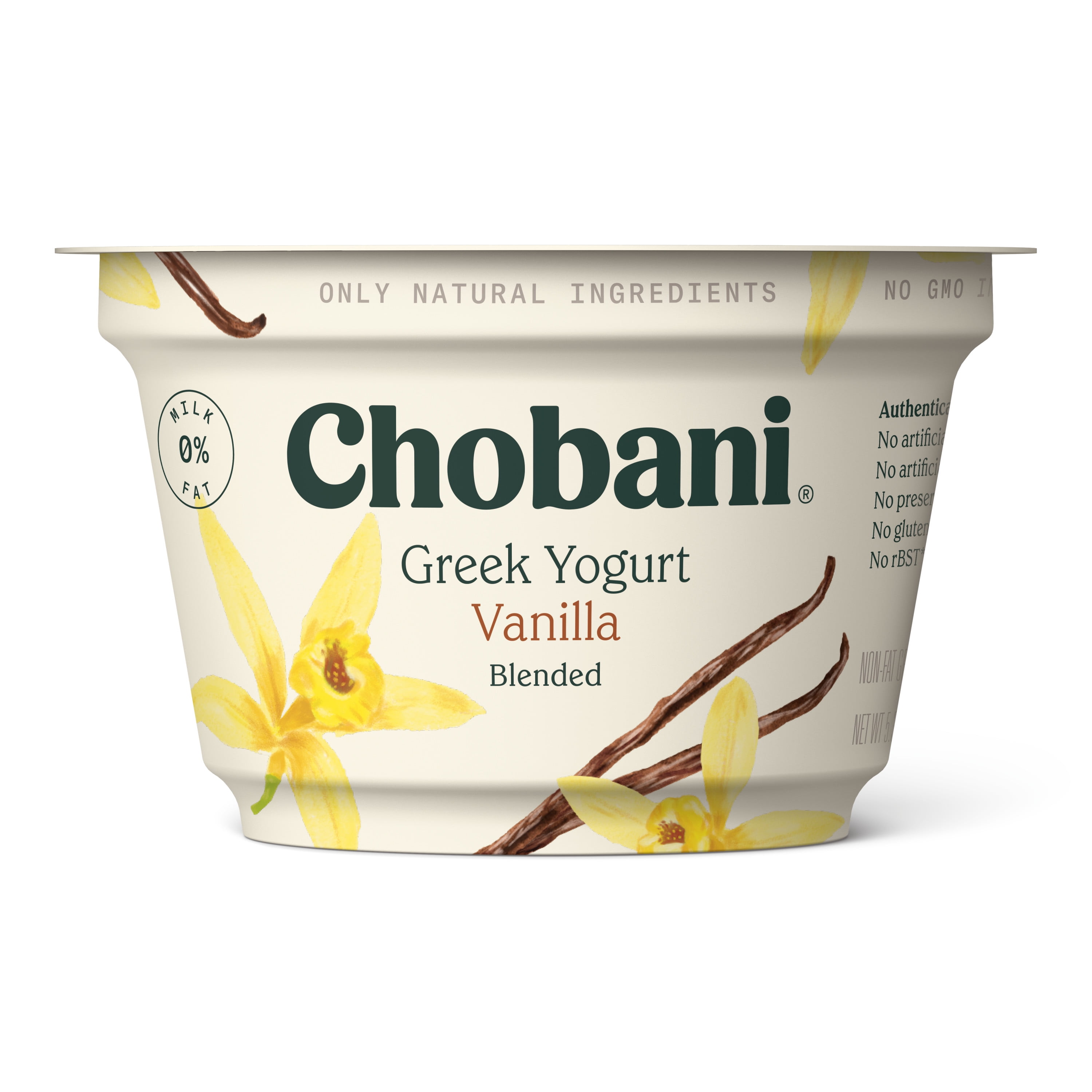 Chobani Non Fat Vanilla Greek Yogurt 5 3oz Cup Walmart