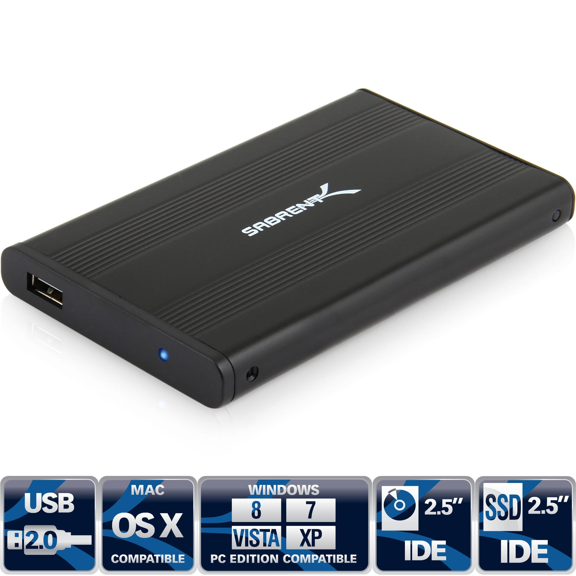 Sabrent usb 2.0 super slim 2.5 inch aluminum hard drive ...
