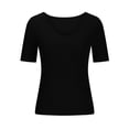 thumbnail image 5 of Ruyang Women's Basic Crop Tops Short Sleeve Square Neck T Shirt Top Tops Women Casual Slim Fit T-Shirt Streetwear S-3XL, 5 of 5