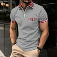 thumbnail image 2 of JIANJIA Polo Shirts For Men Solid Color Lapel Button Short Sleeve Leisure Fashion Pullover Tops Outwear,Gray,XXXL, 2 of 9