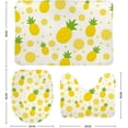 thumbnail image 2 of Non-Slip 3 Piece Bathroom Rug Set Pineapple and Yellow Dot Soft Contour Rug + Toilet Lid Cover + Bath Mat Bathroom Decor, 2 of 3