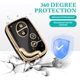 thumbnail image 5 of Key Fob Cover Compatible with Lexus RX350 RX450 GX460 LX570 CT200h ES350 GS300 GS430 GS450h GS460 IS250 IS350 LS460 2009-2015 Keychain Case Holder Protector,Gold/Black, 5 of 6