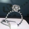 thumbnail image 3 of K-KED 925 Silver Round Cut Cubic Zircon Ring Charm Women Wedding Delicate Jewelry Sz 6-10-6, 3 of 8