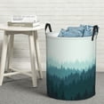 thumbnail image 6 of XMXT Collapsible Laundry Basket, Misty Forest Illustration Waterproof Laundry Hampers Storage Baskets Dirty Clothes Hamper, 40L, 6 of 8