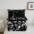thumbnail image 4 of Erosebridal Paris Bedding Set Teens,Eiffel Tower Comforter Set Twin,Black White Sparkles Sequins Duvet Insert Lightweight,Gradient Diamond Down Comforter with 1 Pillow Case Home Room Decor, 4 of 6