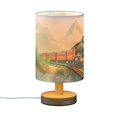 thumbnail image 2 of Vehicle Train Landscape Bedside Table Lamp LED Warm Lights with USB Charging Port Retro Cylinder Desk Lamps for Bedroom Living Room Office Coffee Bar Decoration, 2 of 7