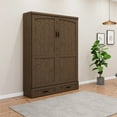 thumbnail image 2 of RoomAndLoft Cape Cod Solid Wood Queen Size Murphy Wall Bed in Brown, 2 of 11