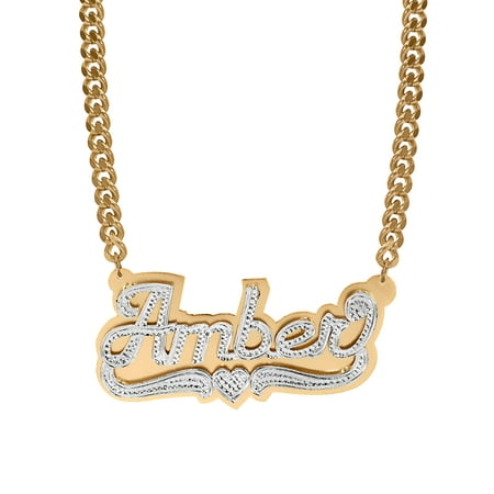 Script Name Necklace with 18 inch CUBAN Chain