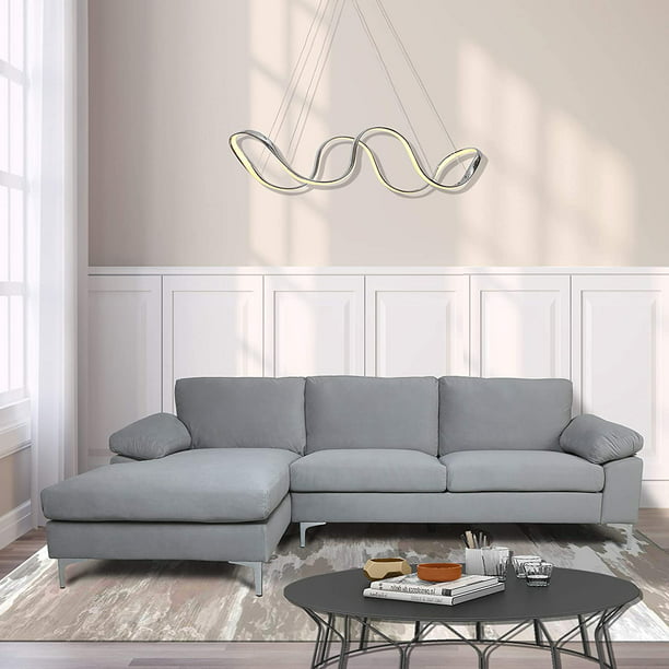 Velvet Sleeper Sectional Sofa Modern, Chaise Sectional Sofa Sleeper