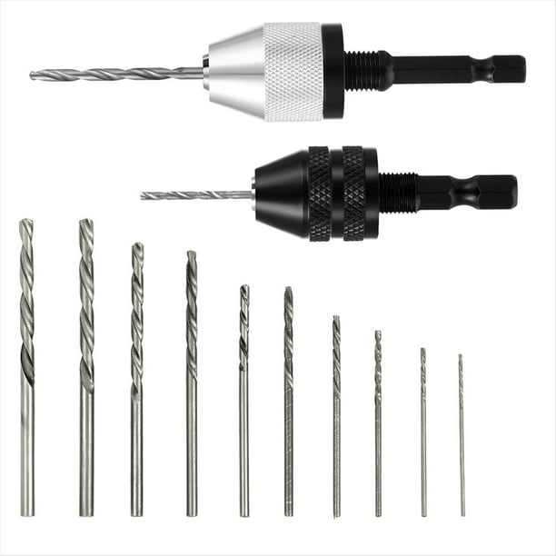 Adaptador de Mandril de Taladro Sin Llave de 2 Piezas con 20 Brocas, Convertidor de Cambio Rápido Hexagonal de 1/4 Pulgada para Atornillador de , Cambio Rápido.