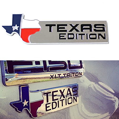 1 X Chrome Finish 3D Texas Edition Emblem Badges For Ford F-150 F-250 F-350 Star