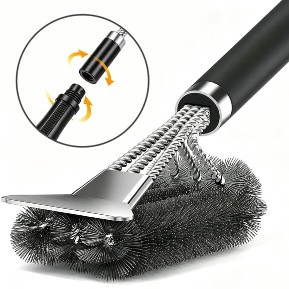 Grill Brush and Scraper, Extra Strong BBQ Grill Cleaning Brush Kit,Safe Wire Grill Brushes With Stainless Steel Bristles,BBQ Brushes For Grill Cleaner For All Grates