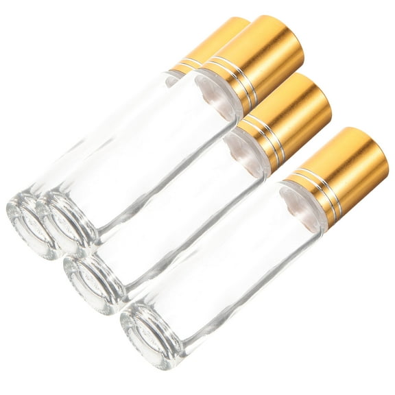 Roll-on Essential Oil Bottle 4 Pcs Roller Glass Dispenser Aromatherapy Controllable White Plastic