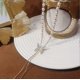 thumbnail image 2 of Butterfly Pearl Necklace Adjustable Pull, Butterfly Pendant Necklace Rhinestone Chain, Adjustable Pull Necklace, Collarbone Chain Necklace, Jewelry Gi, 2 of 4