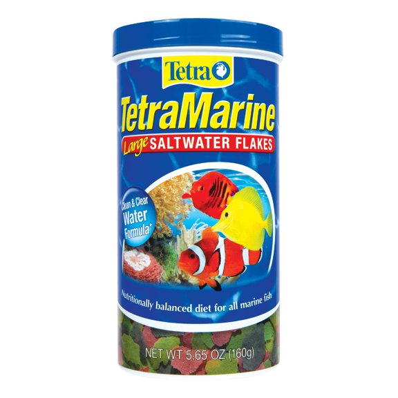 Tetra TetraMarine Saltwater Flakes 5.65 Ounces, Balanced Diet for All Marine Fish