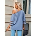 thumbnail image 6 of Purcoar Women's T-Shirt One Shoulder Short Horn Sleeve Top, 6 of 9