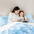 thumbnail image 5 of jejeloiu Blue Bowknot Bow Twin Comforter Sets,Letter K Monogrammed Bedding Set For Girls Kids Reversible 2pcs, 5 of 8